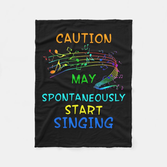 Singing Music Lover T Shirt Gift - Caution May Sta Fleecedecke (Vorderseite)