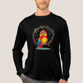 **Singing Parrot – Cute Parrot Singing Illustratio Tri-Blend Shirt
