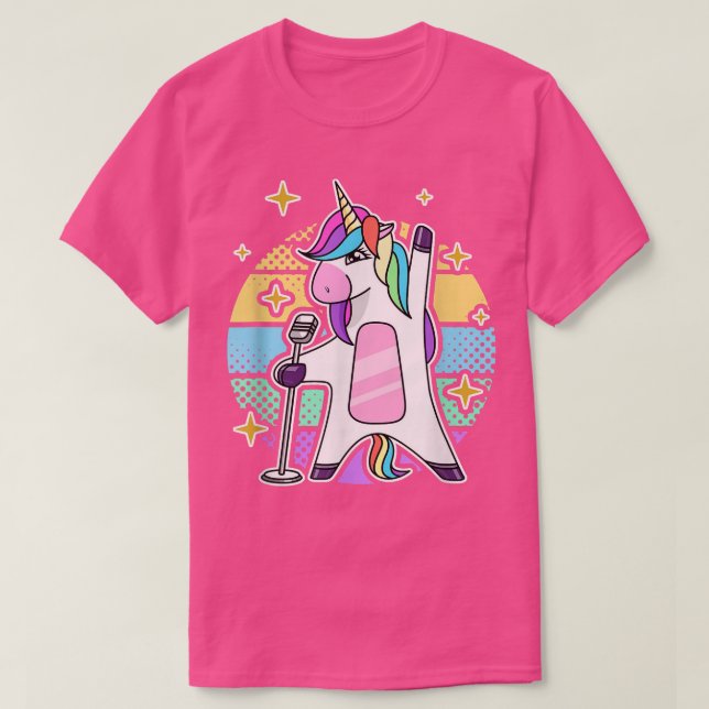Singing Unicorn Singer Music Unicorn T-Shirt (Design vorne)