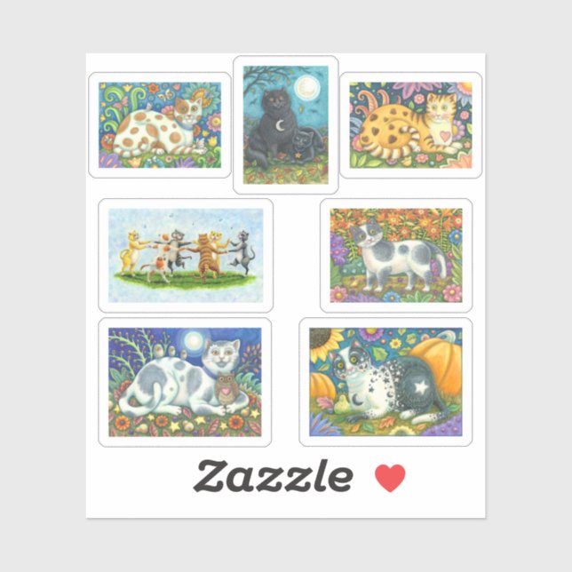 SINGKATZEN UND LÄNDLICHE KITTENKITTEN AUFKLEBER (Blatt)