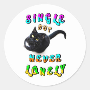 Single, aber nie einsam runder aufkleber