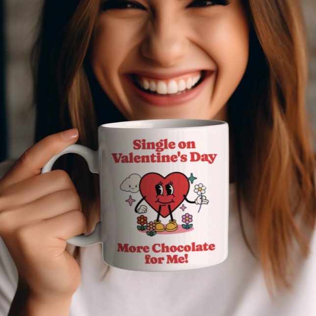 Single am Valentinstag - Mehr Schokolade für mich Kaffeetasse (Von Creator hochgeladen)