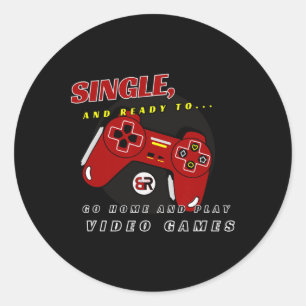 Single And Ready To... Videospiel  Runder Aufkleber
