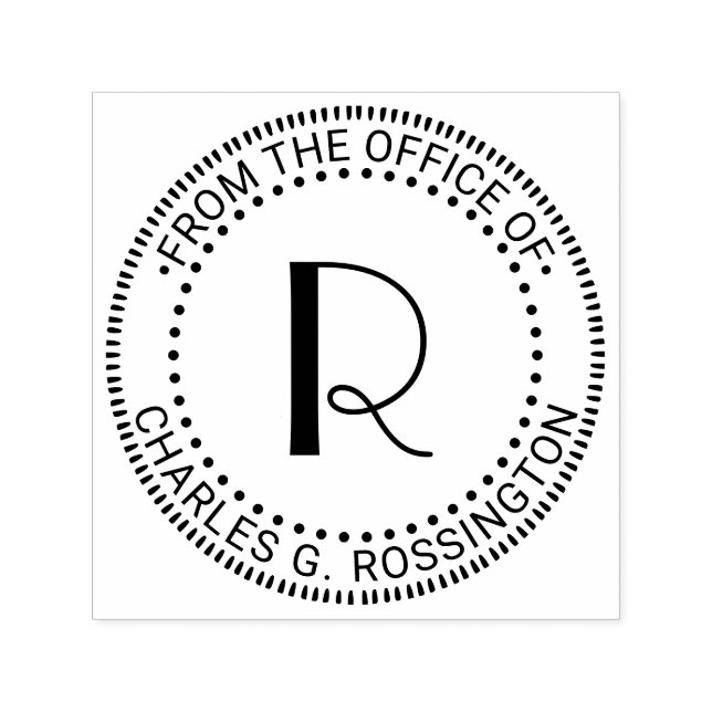 Single Anfangsbuchstabe Monogramm "Von der Stelle" Permastempel (Design)