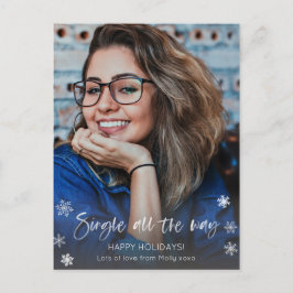 Single auf dem ganzen Weg, Mädchen oder Typ Weihna Postkarte