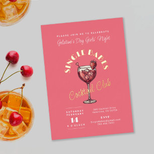 Single Babes Galentine’s Day Party Rosa Cocktail Folieneinladung