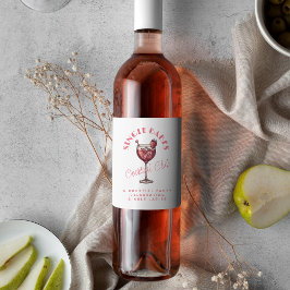 Single Babes Pink Cocktail Girls Nacht Weinetikett