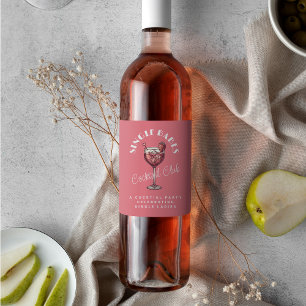 Single Babes Pink Valentinstag Cocktail Mädchenabe Weinetikett