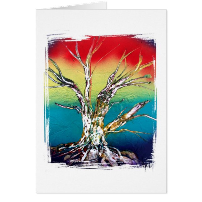 Single-Baum-rote gelbes Grün Rasta Art (Vorne)