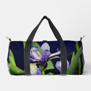 Single Blaue Flagge Iris Blume Natur Duffle Bag