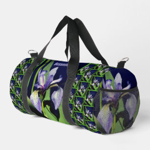 Single Blaue Flagge Iris Blume Natur Personalisier Duffle Bag