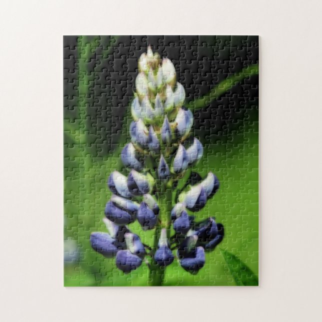 Single Blue Lupine Blume Orton Wirkung Puzzle (Vertikal)