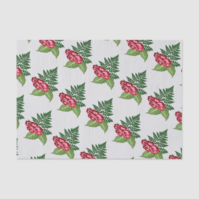 Single-Blume und Fern-Gewebe Seidenpapier (Vorderseite)