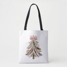 Single Brushstroke Christmas Tree Tote Bag