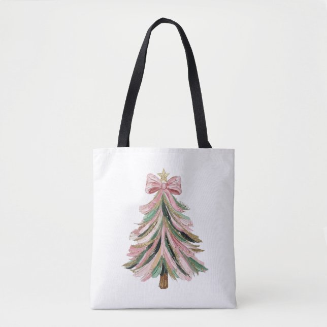Single Brushstroke Christmas Tree Tote Bag (Vorderseite)