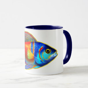 Single, bunte Fische Tasse