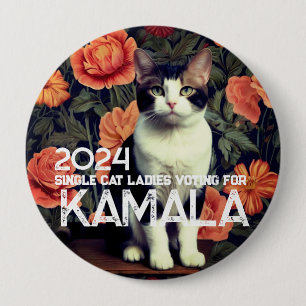 Single Cat Lady für Kamala Button