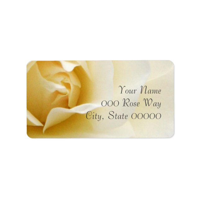 Single Creamy White Rose Wedding Address Labels Adressaufkleber (Vorne)