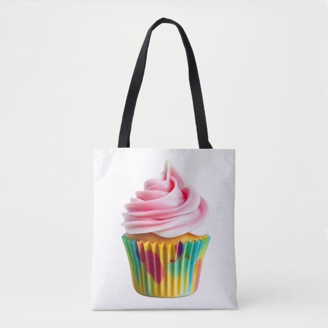 Single Cupcake with Pink and White Frosting (Vorderseite)