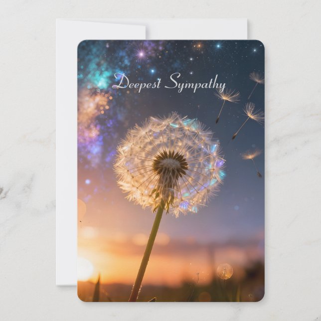 Single dandelion head with its seeds, sunset (Vorderseite)