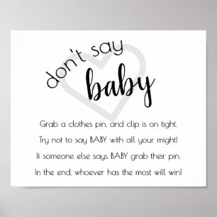 Single Davon Say Baby Black Script Shower Game Poster