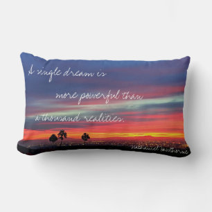 Single Dream Quote Orange Blue Sunset Foto Lendenkissen