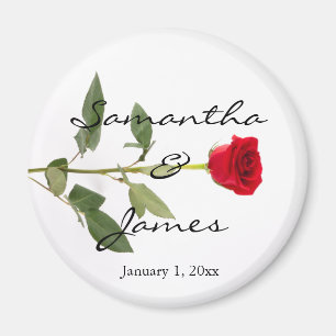Single Elegant Rote Rose Magnet