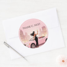 Single-Era-Party-Aufkleber Thank U, Papierlabel