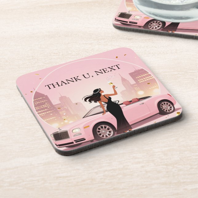 Single Era Party Coaster| Thank U, Next Coaster Getränkeuntersetzer (Linke Seite)