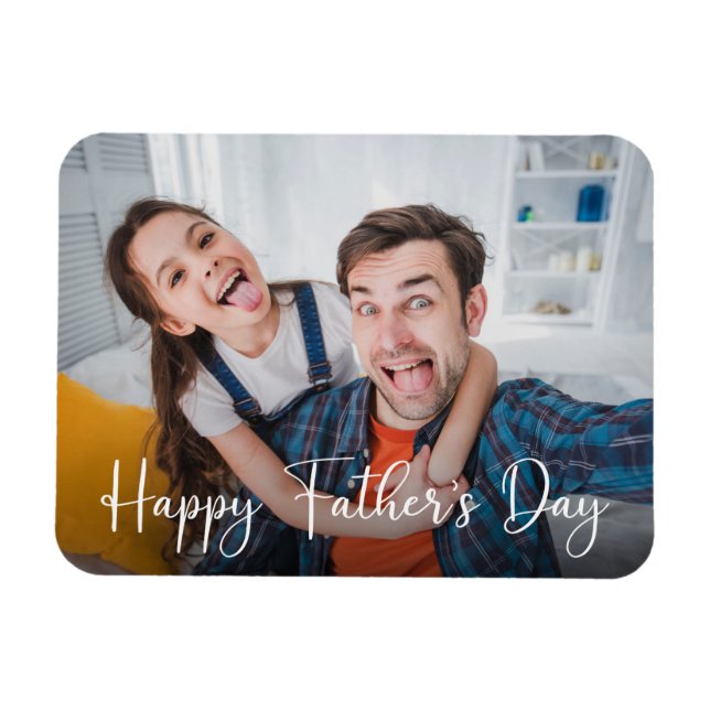 Single Foto Happy Vatertag Magnet (Horizontal)