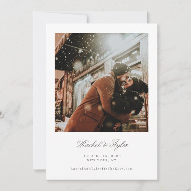 Single Foto Klassisches Skript Save the Date (Vorderseite)