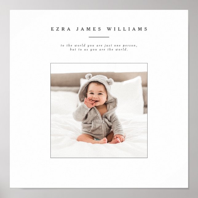 Single Foto personalisiert Poster (Vorne)