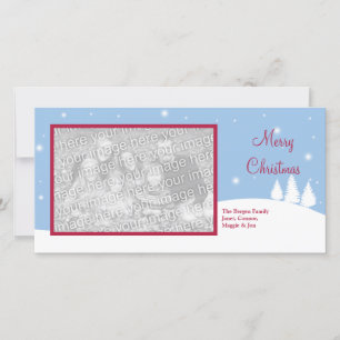 Single Foto schneeblau Weihnachtsfeiertag Gruß Feiertagskarte