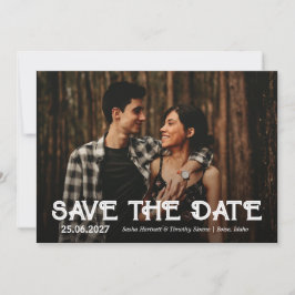 Single Foto White Overlay Hochzeit Speichern Sie d Save The Date