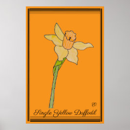 Single Gelb-Daffodil-Orange Poster