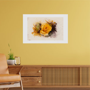 Single Gelb Rose Poster