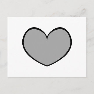 Single Gray Heart Postcard 0001 Postkarte