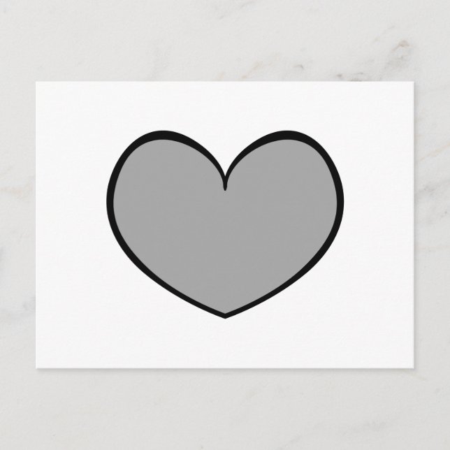 Single Gray Heart Postcard 0001 Postkarte (Vorderseite)
