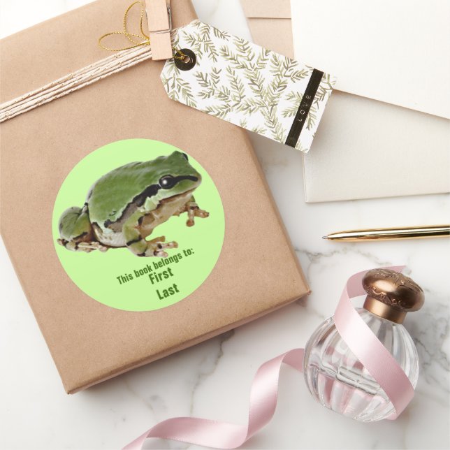 Single Grünfrosch bei Erholung Fotografie individu Runder Aufkleber (Schenken)