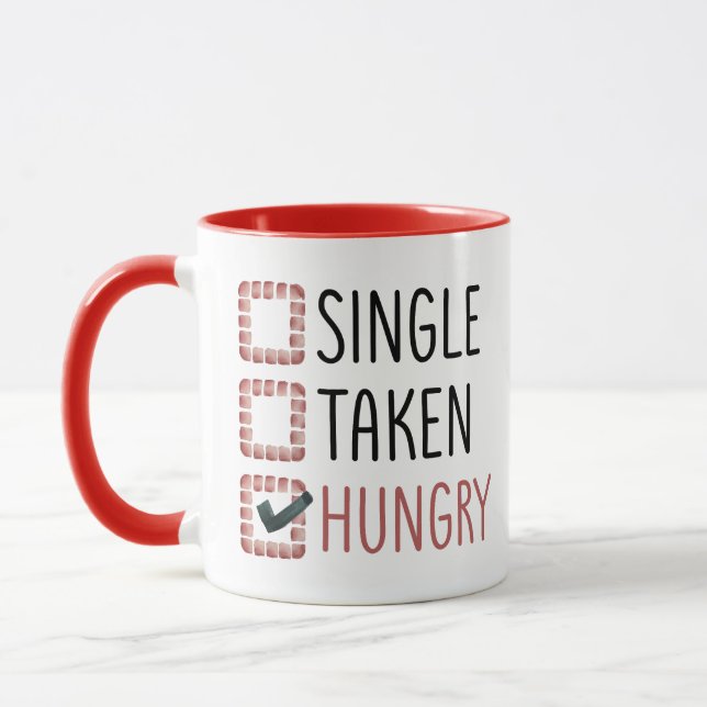 Single Hungry Funny Valentine's Day Tasse (Links)