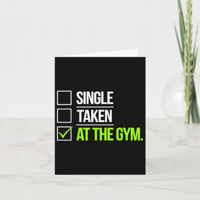 Single in der Gym Funny Workout Fitness Humo Karte (Vorderseite)