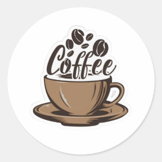 Single-Kaffeeaufkleber Runder Aufkleber