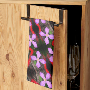 Single Lavender Clematis Blume Abstraktes Muster Geschirrtuch