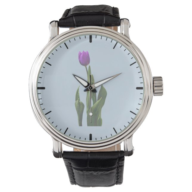 Single Lila Tulip Armbanduhr (Vorderseite)