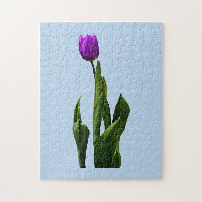 Single Lila Tulip Puzzle (Vertikal)