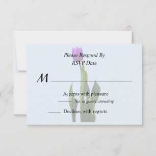 Single Lila Tulip RSVP Karte