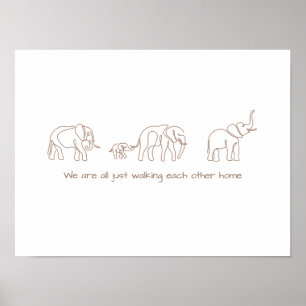 Single line art - Elefant Poster