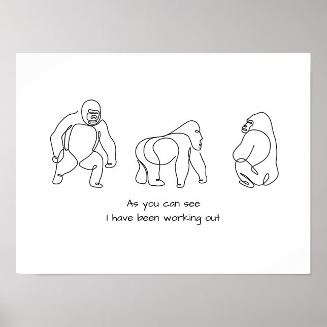 Single line art - Gorilla Poster (Vorne)