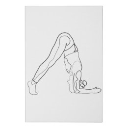 Single Line Yoga Pose Sketch Minimalistische Linie Künstlicher Leinwanddruck