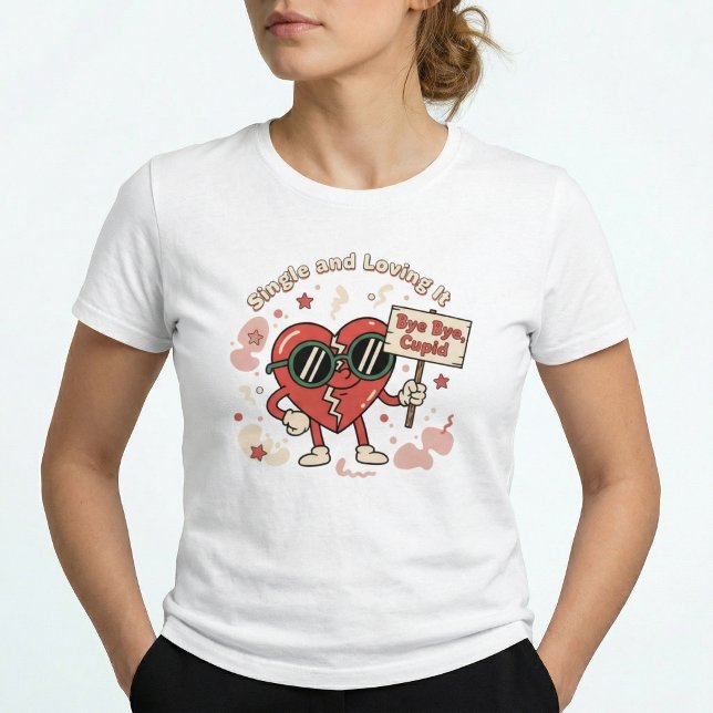 Single & Loving It Retro Funny Canvas  Tri-Blend Shirt (Von Creator hochgeladen)